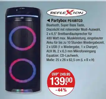 V Markt REFLEXION Partybox PS10BTCD Angebot