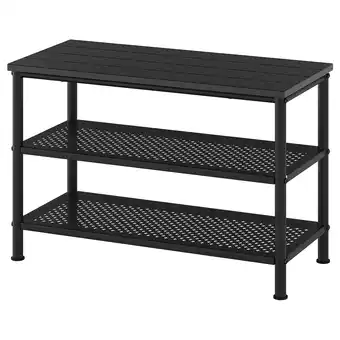 IKEA Pinnig Bank mit Schuhablage, schwarz, 79x35x52 cm Angebot