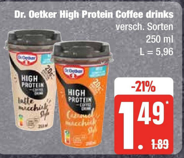 Dr. Oetker High Protein Coffee drinks 250 ml Angebot bei Edeka