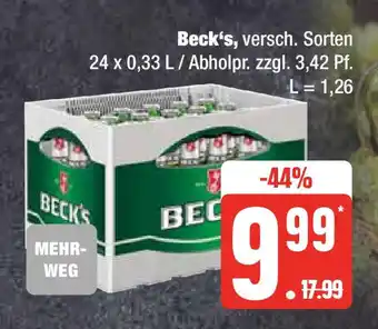 Edeka Beck's, 24 x 0,33 L / Abholpr. Angebot