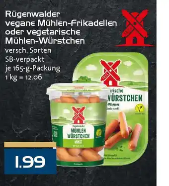 Edeka Rügenwalder vegane Mühlen-Frikadellen oder vegetarische Mühlen-Würstchen 165 g packung Angebot