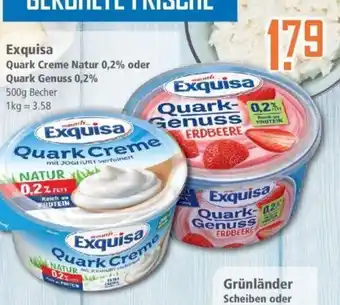 Klaas und Kock Exquisa Quark Creme Natur 0,2% oder Quark Genuss 0,2% 500g Angebot