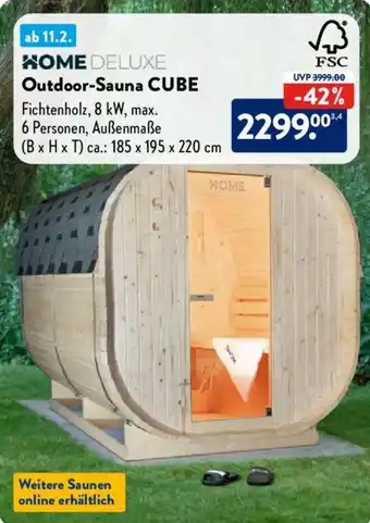 Aldi Nord HOME DELUXE Outdoor-Sauna CUBE Angebot