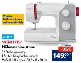 Aldi Nord VERITAS Nähmaschine Anna Angebot