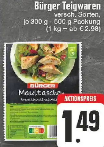 Edeka Bürger Teigwaren 300-500 g Packung Angebot