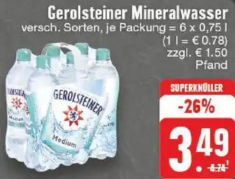 Edeka Gerolsteiner Mineralwasser 6x0,75 L Angebot