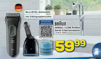 Euronics Berlet Braun 3050cc + Ccr2 Proskin Series 3 Herrenrasierer Angebot