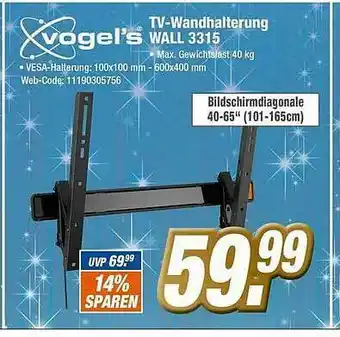 Expert Klein Vogel's Tv-wandhalterung Wall 3315 Angebot