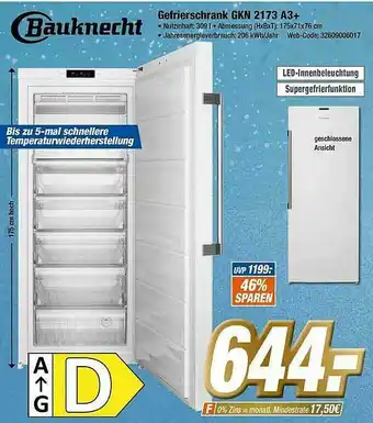 Expert Klein Bauknecht Gefrierschrank Gkn 2173 A3+ Angebot