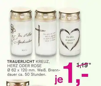 KODi Trauerlicht Kreuz, Herz Oder Rose Angebot