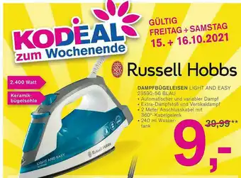 KODi Russell Hobbs Dampfbügeleisen Light And Easy 23590-56 Blau Angebot