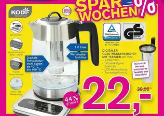 KODi Digitaler Glas-wasserkocher Mit Teesieb Wk 202 Angebot