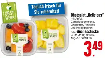 Edeka Obstsalat ,,Delicious" oder Ananasstücke 220/250g Schale Angebot