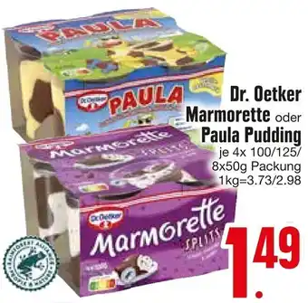 Edeka Dr. Oetker Marmorette oder Paula Pudding 4x 100/125/ 8x50g Packung Angebot