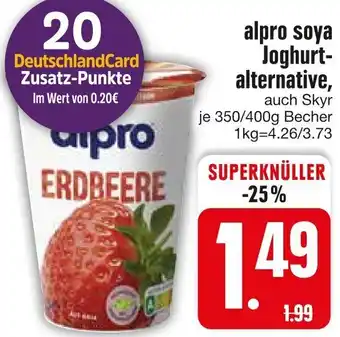 Edeka alpro soya Joghurtalternative 350/400g Becher Angebot