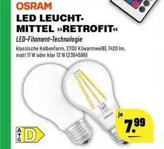 Leitermann Baumarkt Osram Led Leuchtmittel „retrofit” Angebot