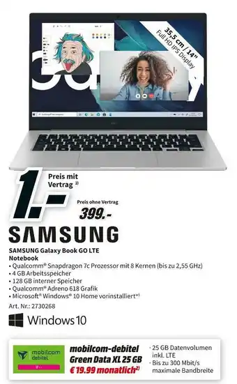 MediaMarkt Samsung galaxy book go lte Angebot