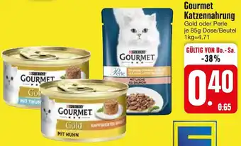 Edeka Purina Gourmet Katzennahrung 85 g Dose/Beutel Angebot