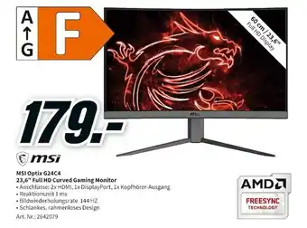 MediaMarkt Msi 23,6" full hd curved gaming monitor Angebot