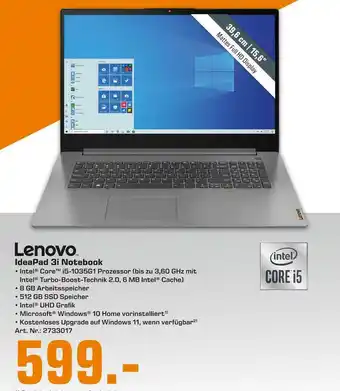 Saturn Lenovo ideapad 3i notebook Angebot