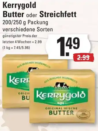 Edeka Kerrygold Butter oder Streichfett 200/250 g Packung Angebot