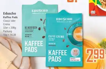 Klaas und Kock Eduscho Kaffee Pads Classic oder Crema 32er = 208g Angebot