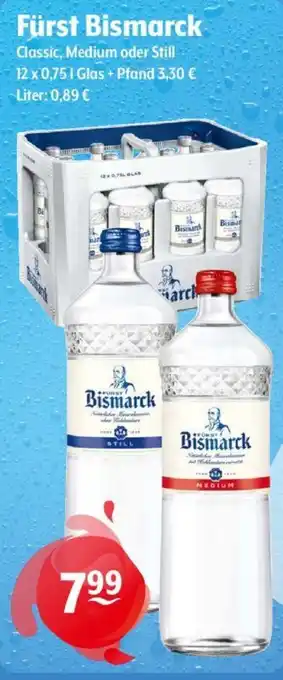 Getränke Hoffmann Fürst Bismarck Classic, Medium oder Still 12 x 0,75L Angebot