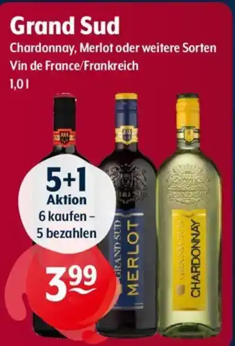 Getränke Hoffmann Grand Sud Chardonnay, Merlot oder weitere Sorten 1L Angebot