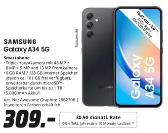 MediaMarkt SAMSUNG Smartphone Galaxy A34 5G Angebot