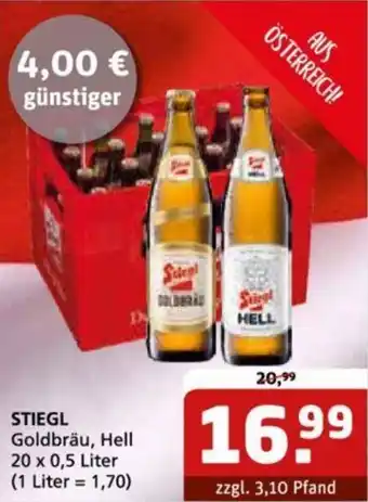 Getränke Quelle STIEGL Goldbräu, Hell 20 x 0,5 Liter Angebot