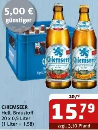 Getränke Quelle CHIEMSEER Hell, Braustoff 20 x 0,5 Liter Angebot