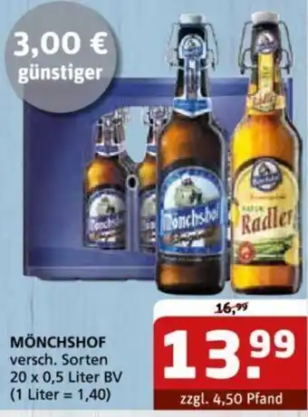 Getränke Quelle MÖNCHSHOF 20 x 0,5 Liter Angebot