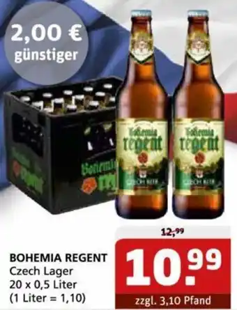 Getränke Quelle BOHEMIA REGENT Czech Lager 20 x 0,5 Liter Angebot