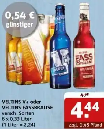 Getränke Quelle VELTINS V+ oder VELTINS FASSBRAUSE 6 x 0,33 Liter Angebot