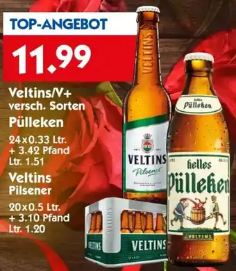 Hol'ab Getränkemarkt Veltins/V+, Pülleken 24x0.33 Ltr. Angebot