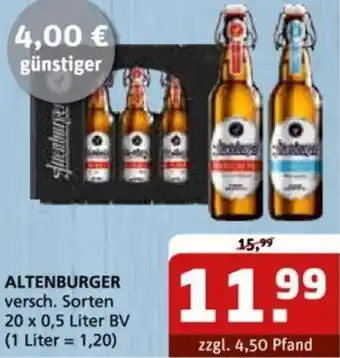 Getränke Quelle ALTENBURGER 20 x 0,5 Liter BV Angebot