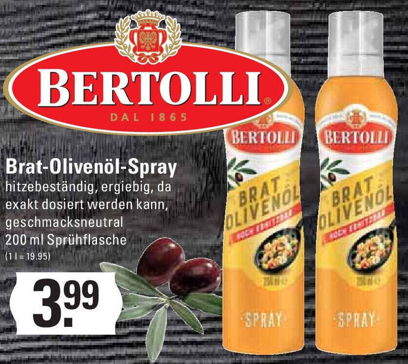 BERTOLLI Brat Olivenöl Spray 200 ml Angebot bei Edeka