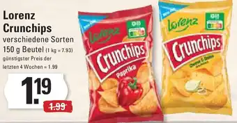 Edeka Lorenz Crunchips 150 g Beutel Angebot