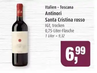 Markant Italien - Toscana Antinori Santa Cristina rosso IGT, trocken 0,75-Liter-Flasche Angebot