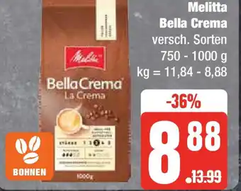 Edeka Melitta Bella Crema 750-1000 g Angebot