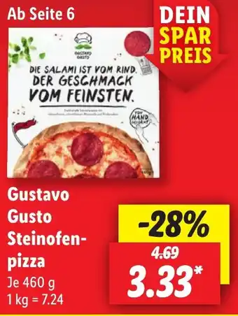 Lidl Gustavo Gusto Steinofen- pizza 460 g Angebot