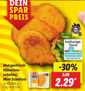 Lidl Metzgerfrisch Hähnchen- schnitte/ Mini-Schnitzel 375/300 g Angebot