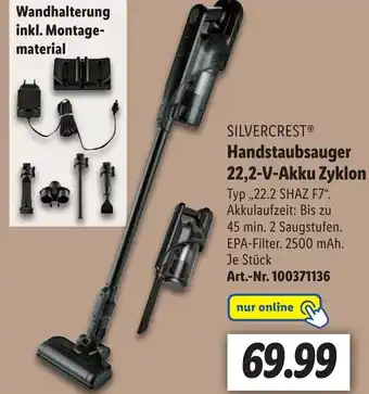 Lidl SILVERCREST Handstaubsauger 22,2-V-Akku Zyklon Angebot