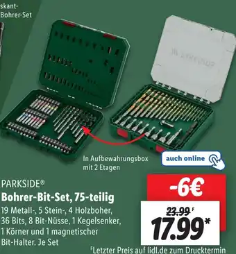 Lidl PARKSIDE Bohrer-Bit-Set, 75-teilig Angebot