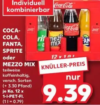 Kaufland COCA- COLA, FANTA, SPRITE oder MEZZO MIX Ka. 12 x 1-l-PET-Fl. Angebot