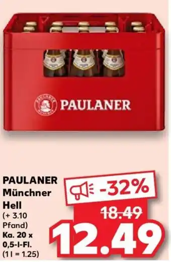 Kaufland PAULANER Münchner Hell Ka. 20 x 0,5-l-Fl. Angebot