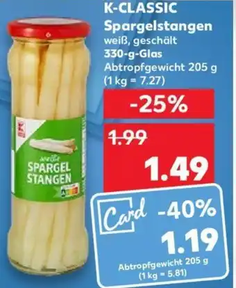 Kaufland K-CLASSIC Spargelstangen 330 g Glas Angebot