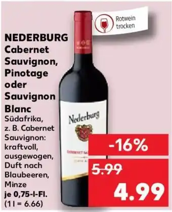 Kaufland NEDERBURG Cabernet Sauvignon, Pinotage oder Sauvignon Blanc 0,75 l Fl. Angebot