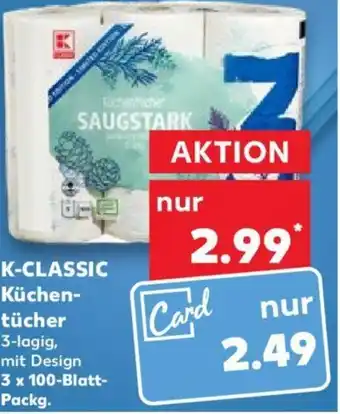 Kaufland K-CLASSIC Küchen- tücher 3 x 100 Blatt Angebot