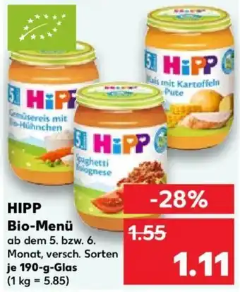 Kaufland HIPP Bio-Menü 190 g Glas Angebot